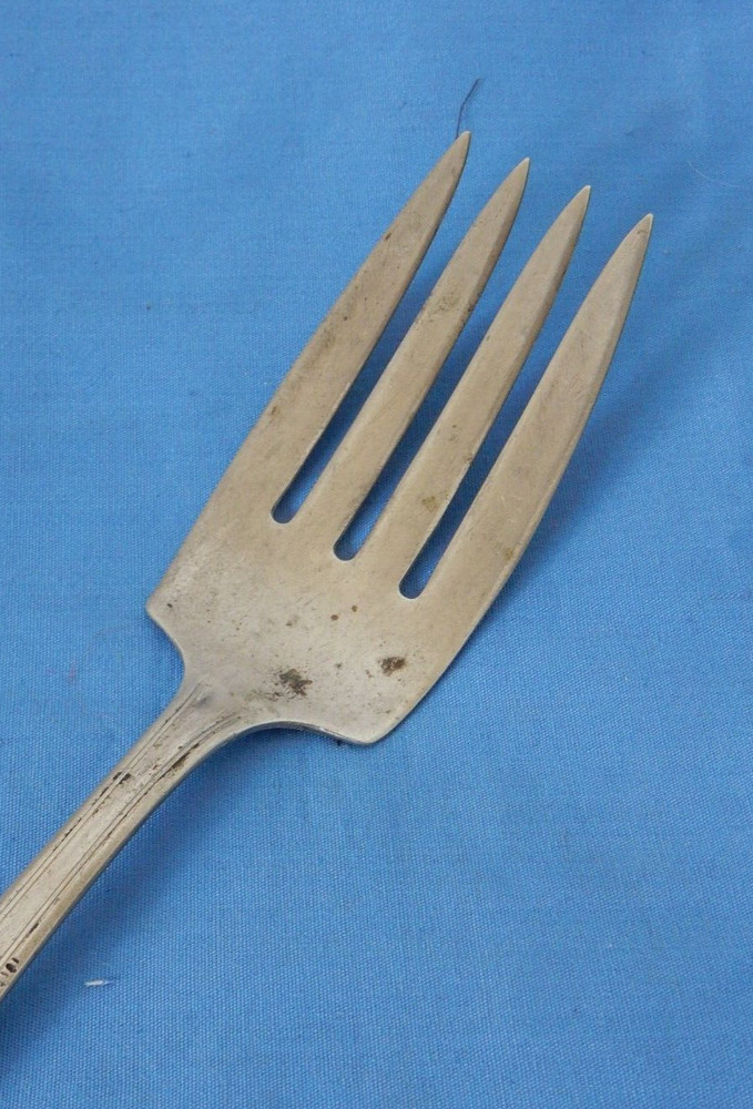 National Silver Silverplate Doric 8" Cold Meat Serving Fork