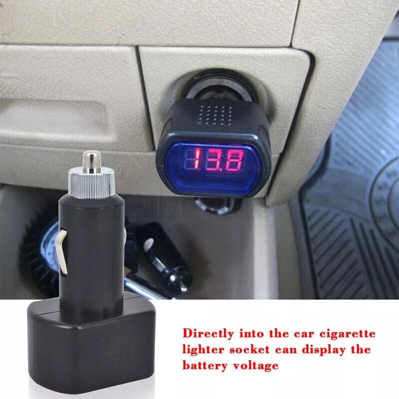 2pcs Car Cigarette Socket LED Volt Battery Voltage Meter Tester Detector 12V/24V
