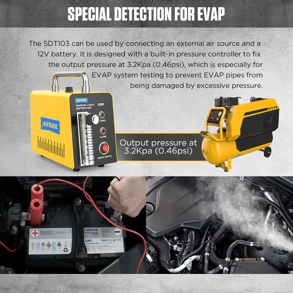 Accurate Auto Smoke Leak Detector Quick & Easy Leak Detection EVAP Smoke Machine