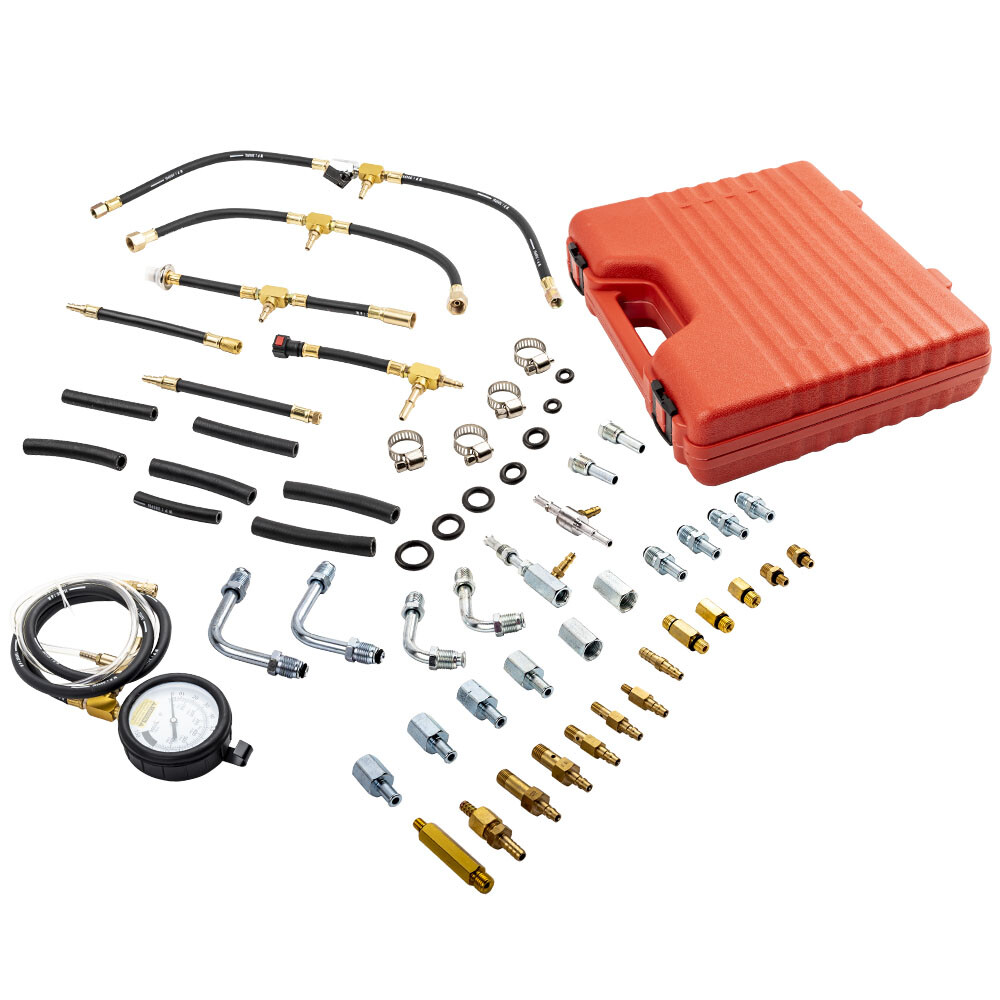 Fuel Injection Pressure Tester Gauge Test Adapter Kit 0-140 PSI