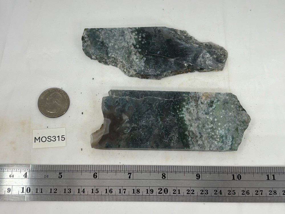 Semi-translucent Moss Agate Slabs Cabbing Lapidary Combo Ship Avail