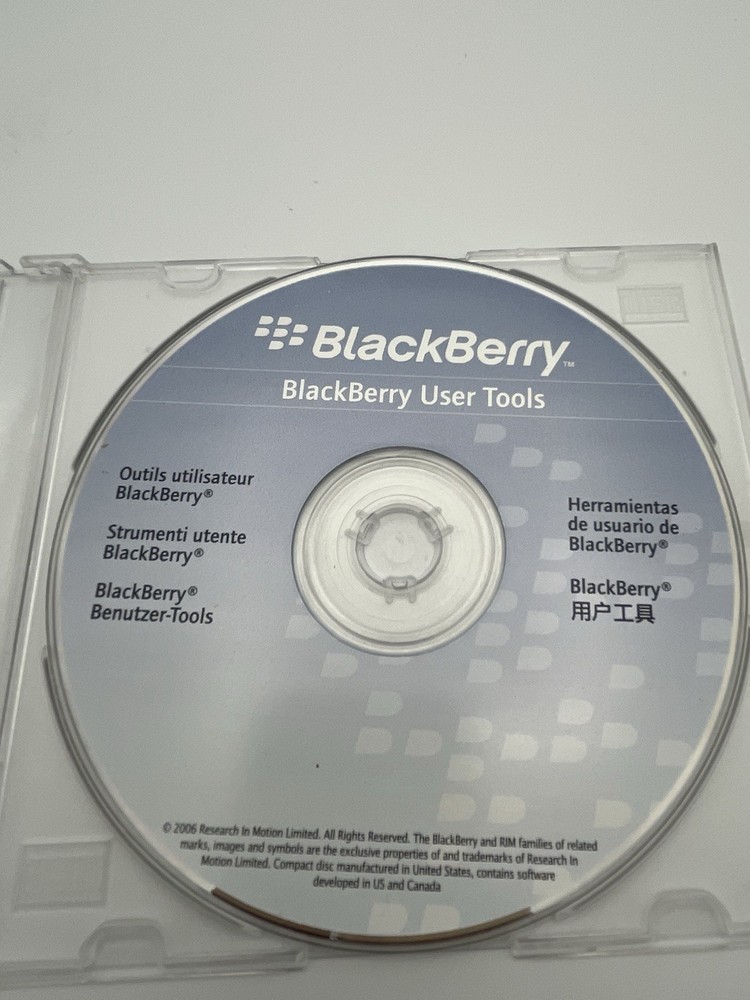 Blackberry User Tools Software (Windows PC CD-ROM, 2006)