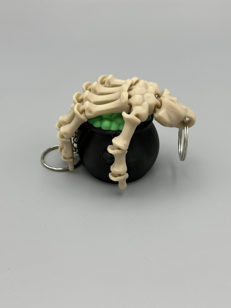 Flexi Skeleton Hand Keychain Charm Keyring Zipper