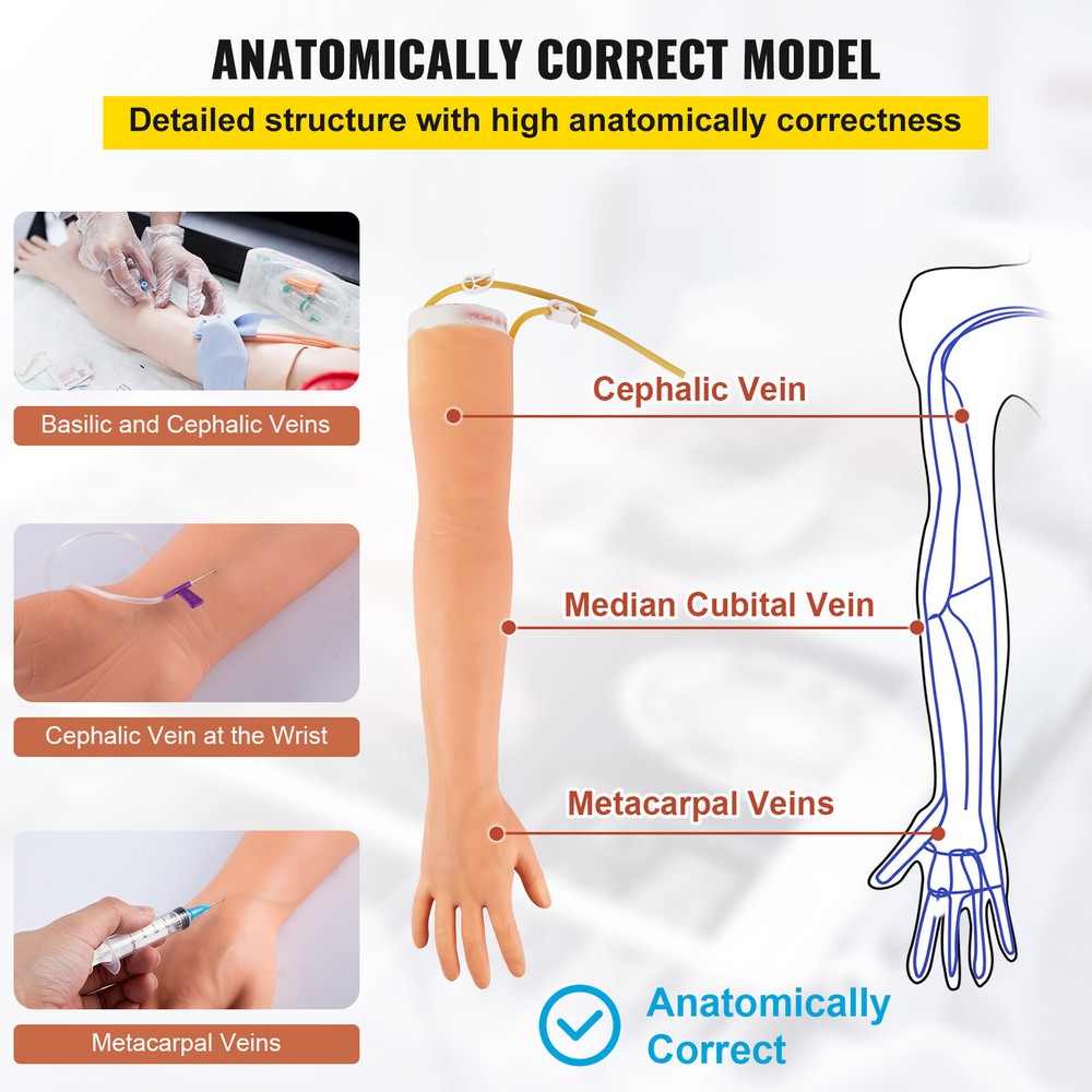 IV Practice Kit Phlebotomy Venipuncture Practice Arm for Students Nurses Medical