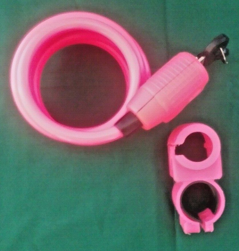 Koala Pink Bike Lock 36" with key