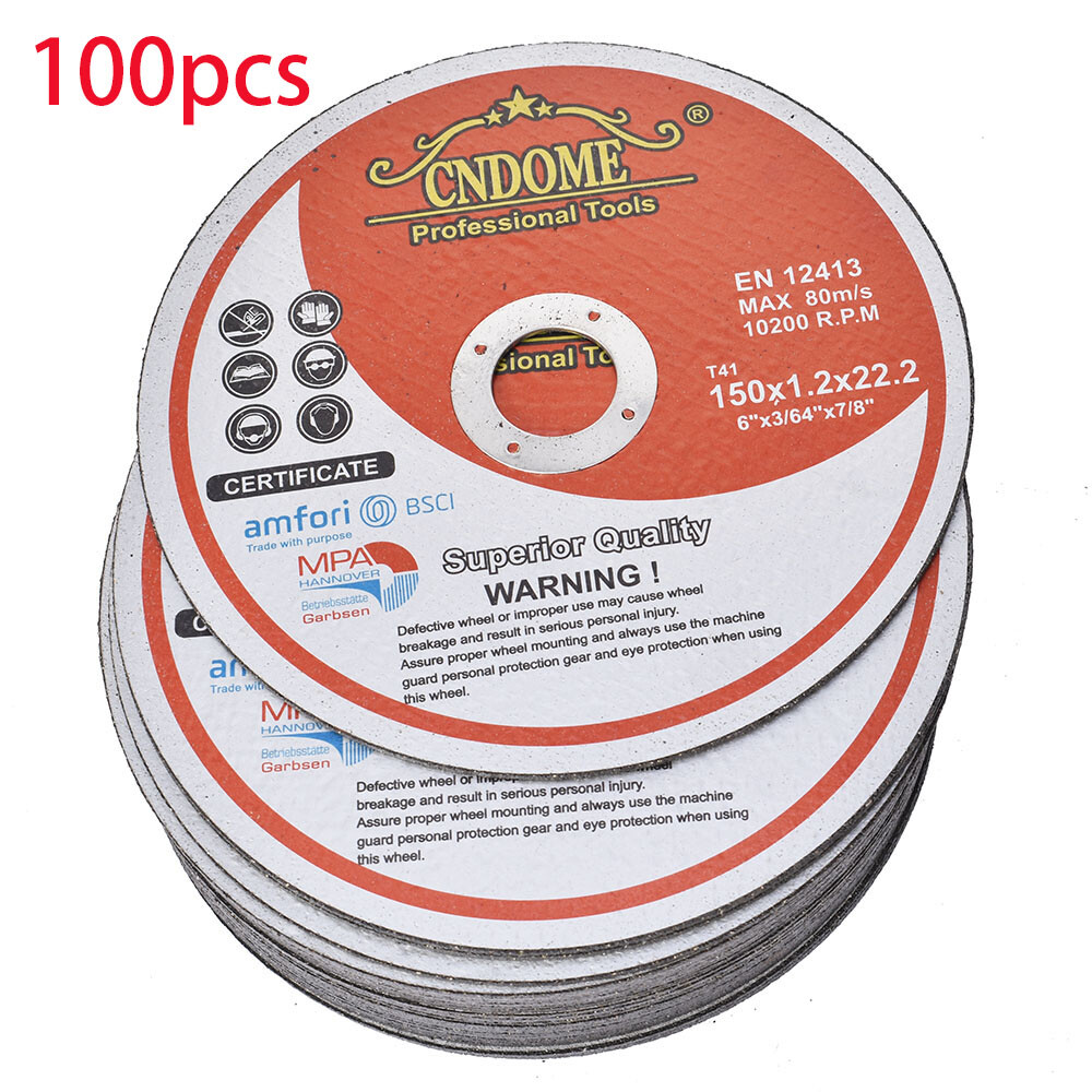 100Pcs 6"x.045"x7/8" Cut-off Wheel - Metal & Stainless Steel Cutting Discs