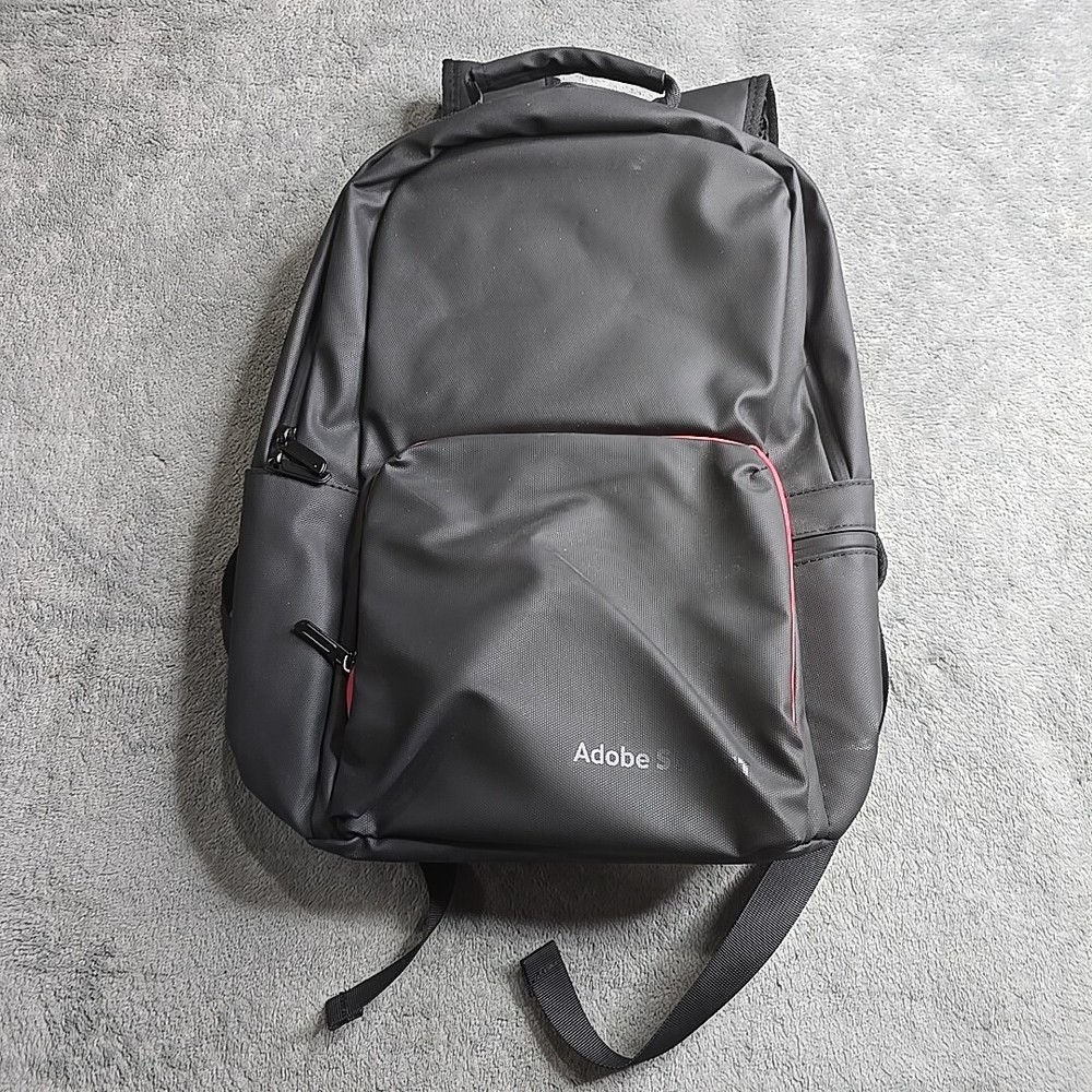 Adobe Summit DTN Tech Backpack Black Red Adjustable Straps Water Resistant