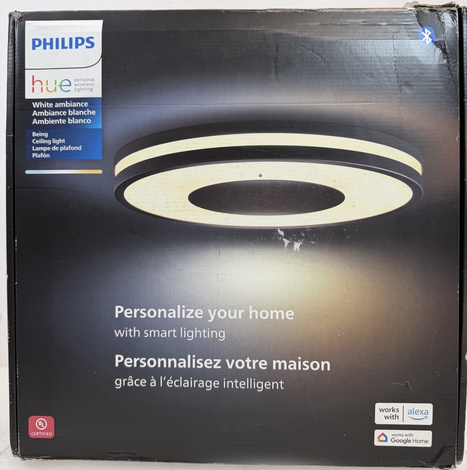 Philips Hue Being Smart Ceiling Light, Black -DAMAGED-FREE SHIPPING