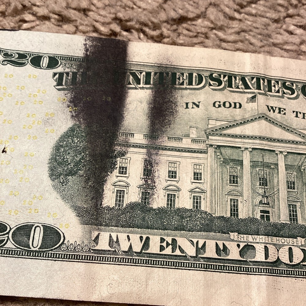 20 Dollar Bill Error, 20$ Ink Error 2017 PB06477883