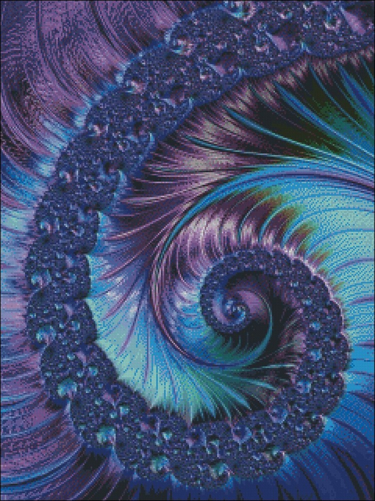Fractal Spiral 5 - DIY Chart Counted Cross Stitch Patterns Needlework DMC Color