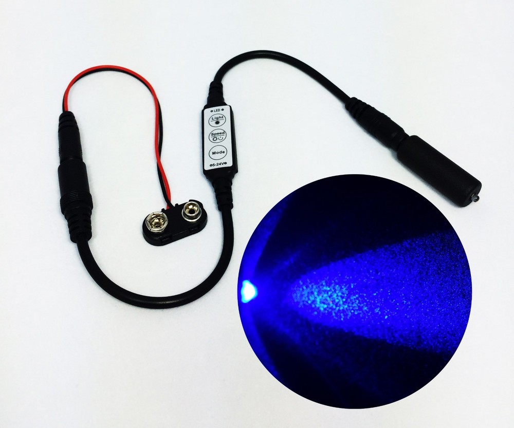 Micro Effects Blue LED Light & Control Strobe Flash Blink 9 Volt MEL-PB1-D-9VB