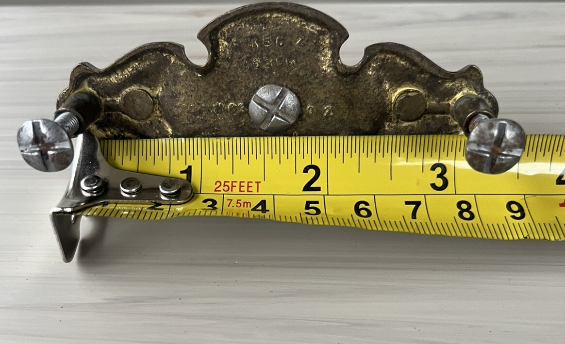 Vintage Brass Drawer Pulls With 3 3/8 In Back Plate, 3 In Center, Lot Of 5 +