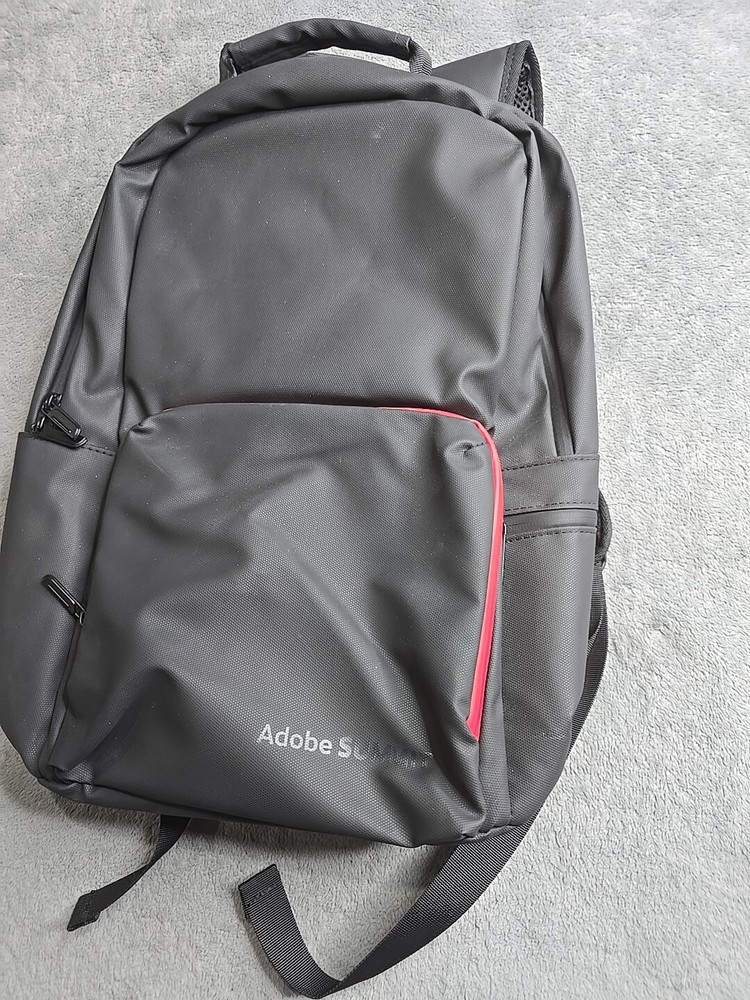 Adobe Summit DTN Tech Backpack Black Red Adjustable Straps Water Resistant