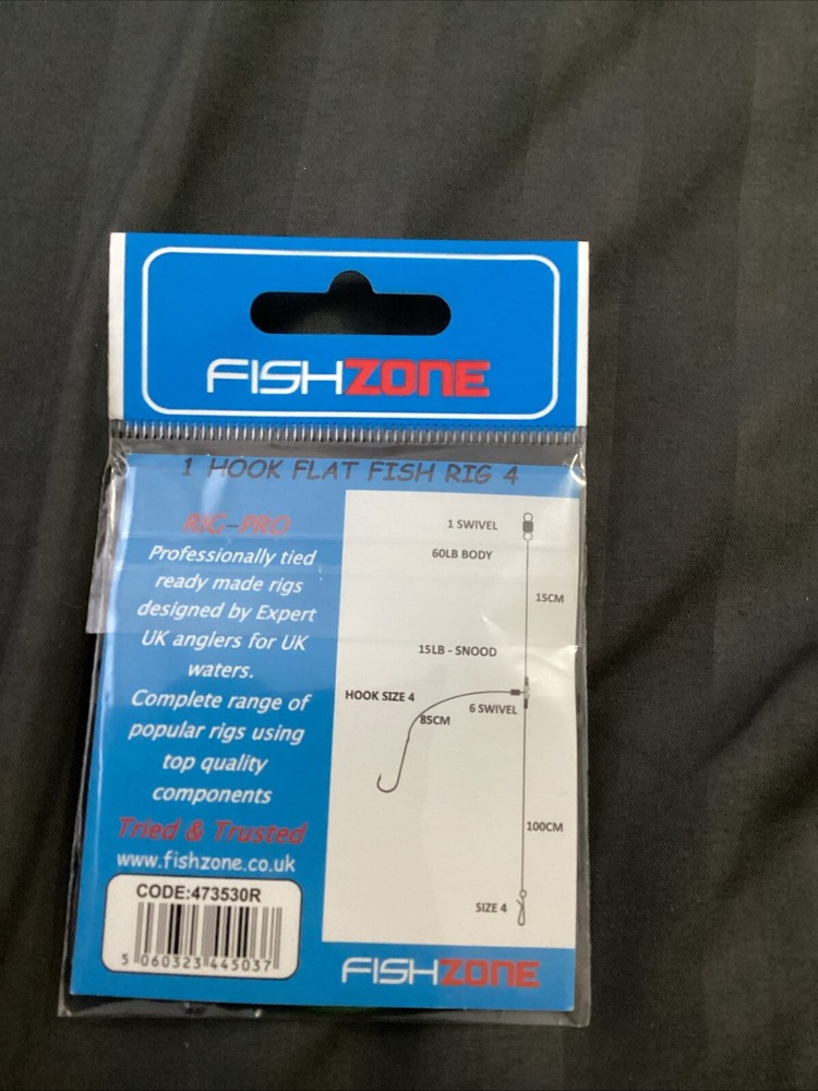 Fishzone 1 Hook Flatfish Rig Size 4