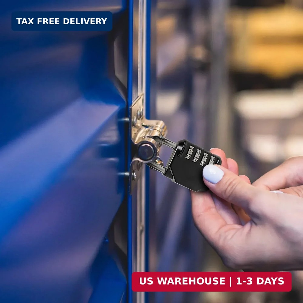 Newhouse Hardware Improved 4-Digit Combination Lock | Outdoor Waterproof Padlock