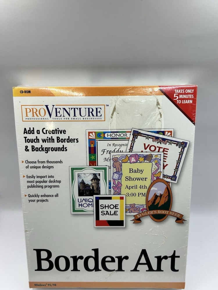 Border Art Windows PC software CIB NEW vintage Computer Software
