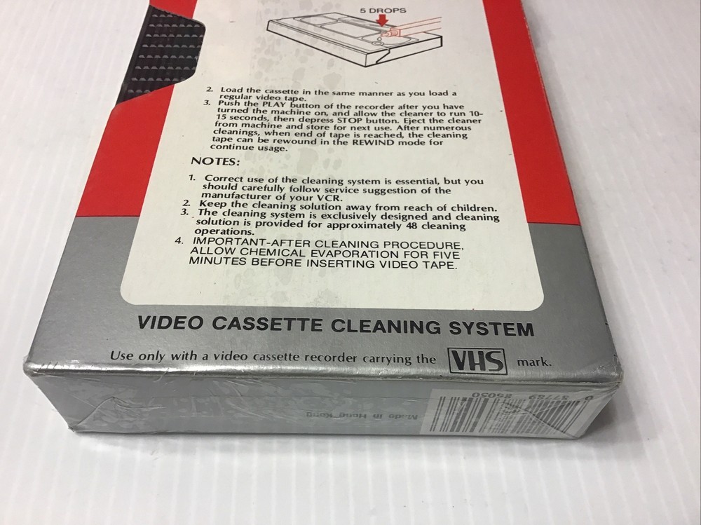 Video Cassett Head Cleaning System VHS Sealed. NOS.