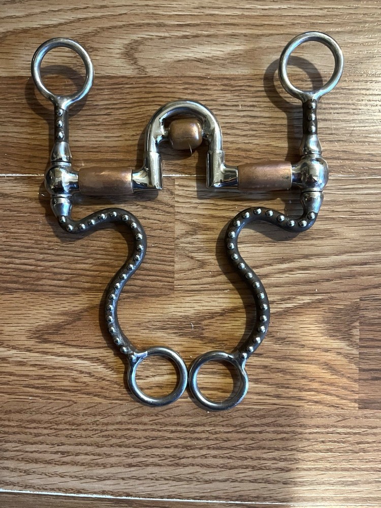 5” Fancy Western Correction Bit With Copper Rollers Dotted S Shanks