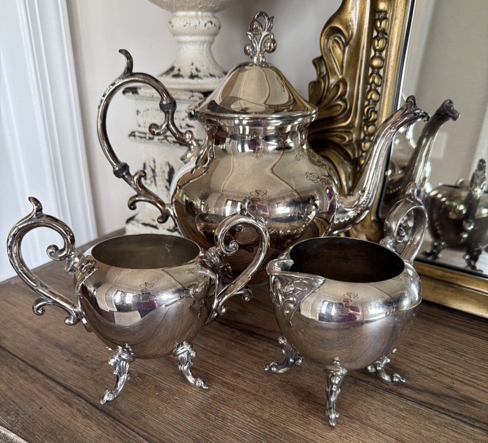 Vintage Birmingham Silver Company 3-Piece Silverplate Set Piece Silver on Copper