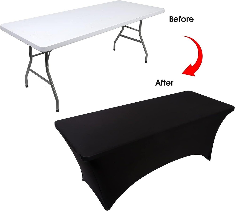 2PK Spandex Fitted Tablecloth Rectangular Stretch Table Cover for Wedding Party