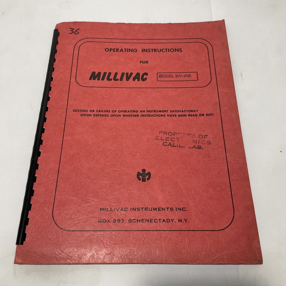 Millivac Model MV-45A AC Voltmeter Operating Instruction