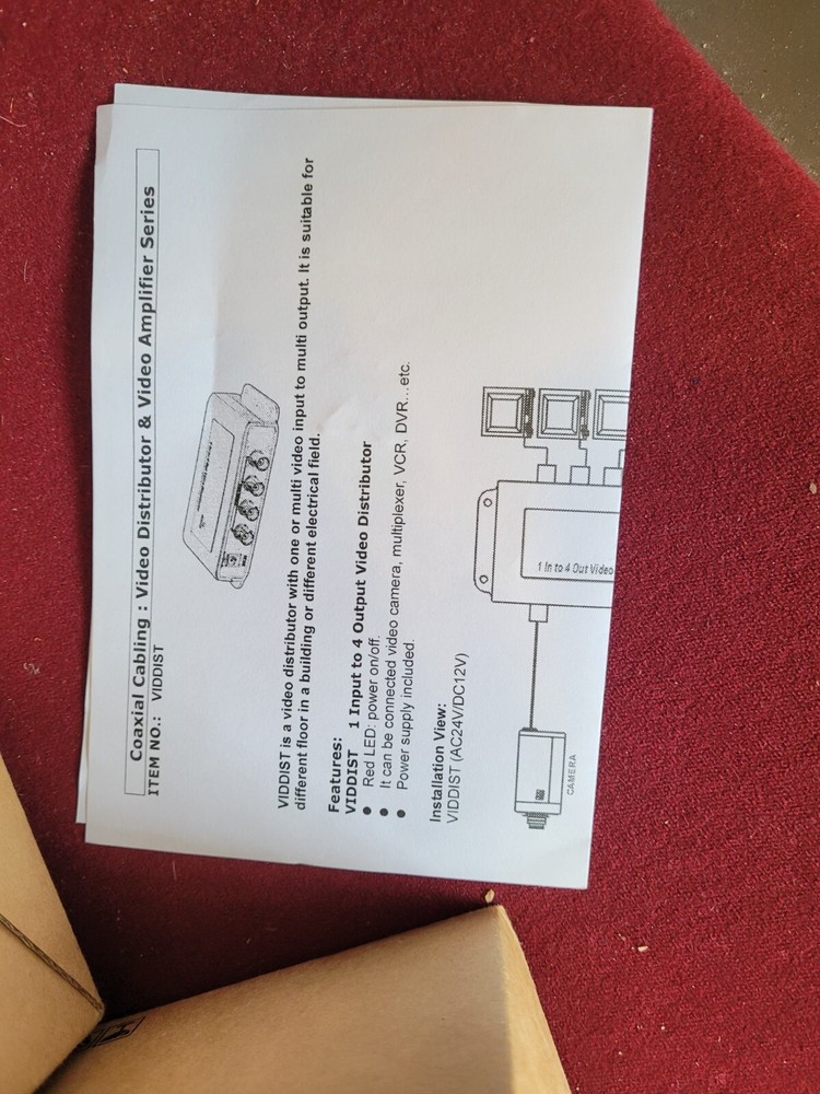 Speco Blue VIDDIST Video Distribution Amplifier