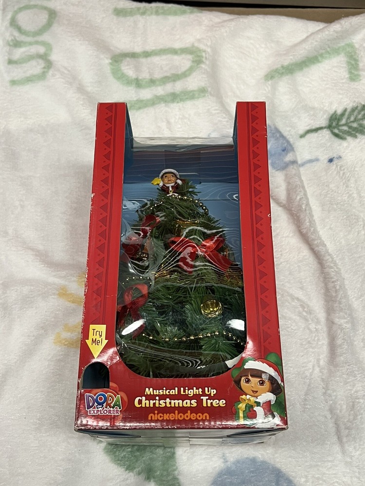 Dora The Explore Musical Light Up Mini Tabletop Christmas Tree