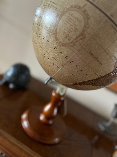 Replogle Globe Leather 12" Brown Vintage Library, Study, Office