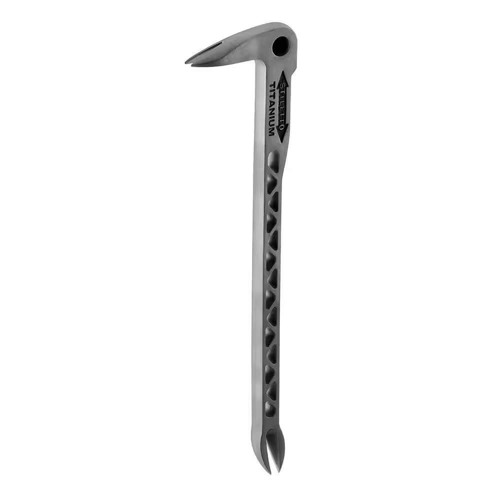 Titanium Trim and Nail Puller with 12 In. Titanium Clawbar Nail Puller with Dimp