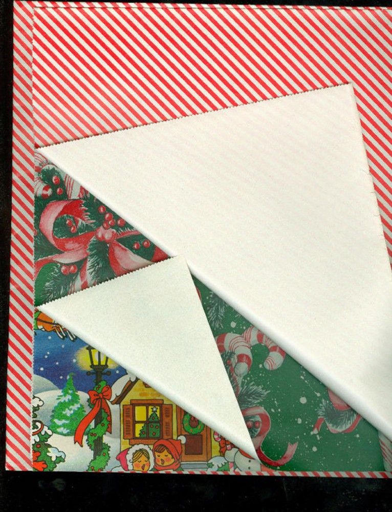 o. Vintage Unused Christmas Gift Wrap 3 Different Patterns