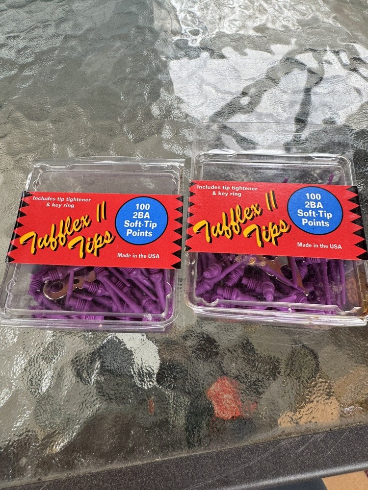 Tufflex - II  2BA Soft Dart Tips - 100 Count X 2 PURPLE