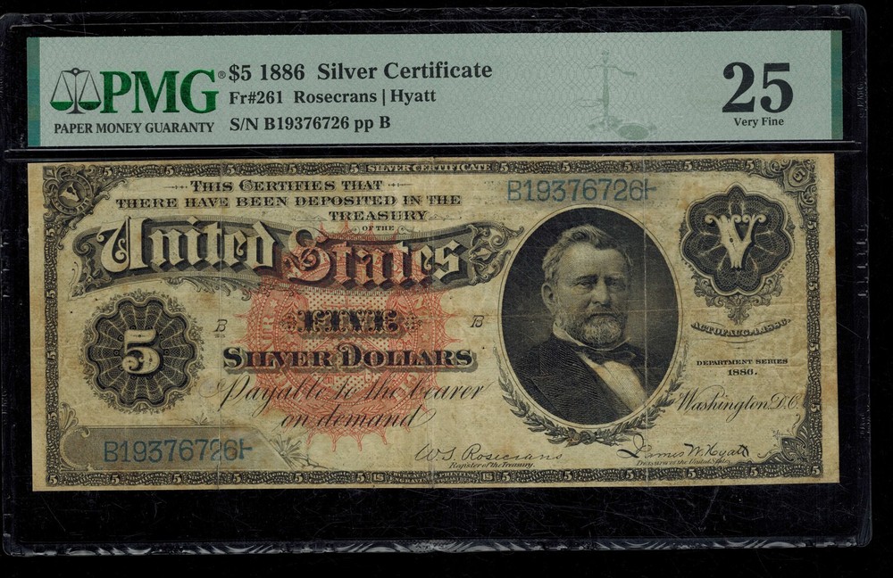 FR 261 1886 $5 Silver Certificate PMG 25 Comments