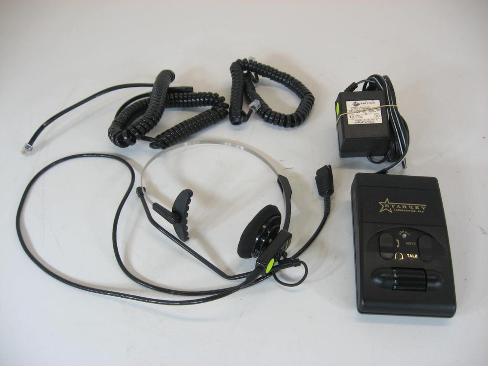 Starkey E4 Telephone Amplifier w/ Headset & Accessories Tested Working