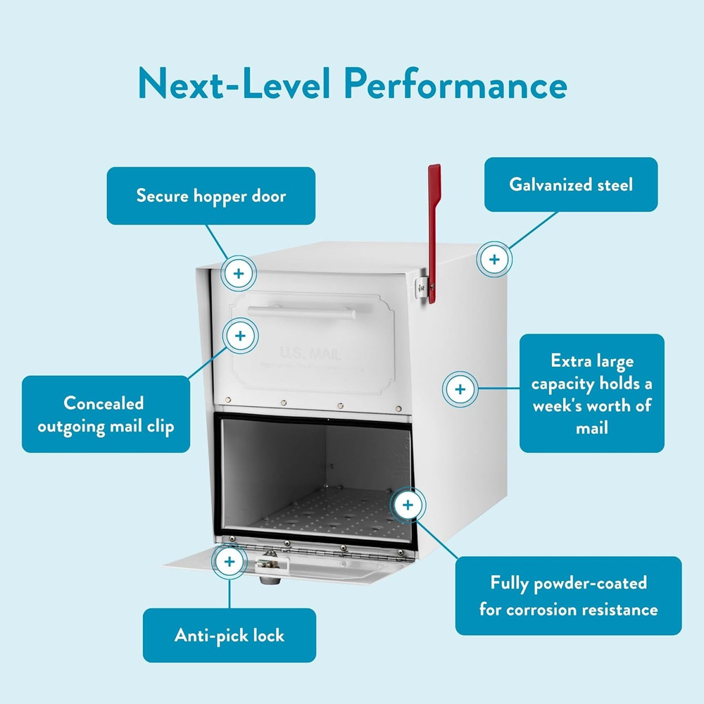 Oasis Classic Large High Security Parcel Mailbox, White