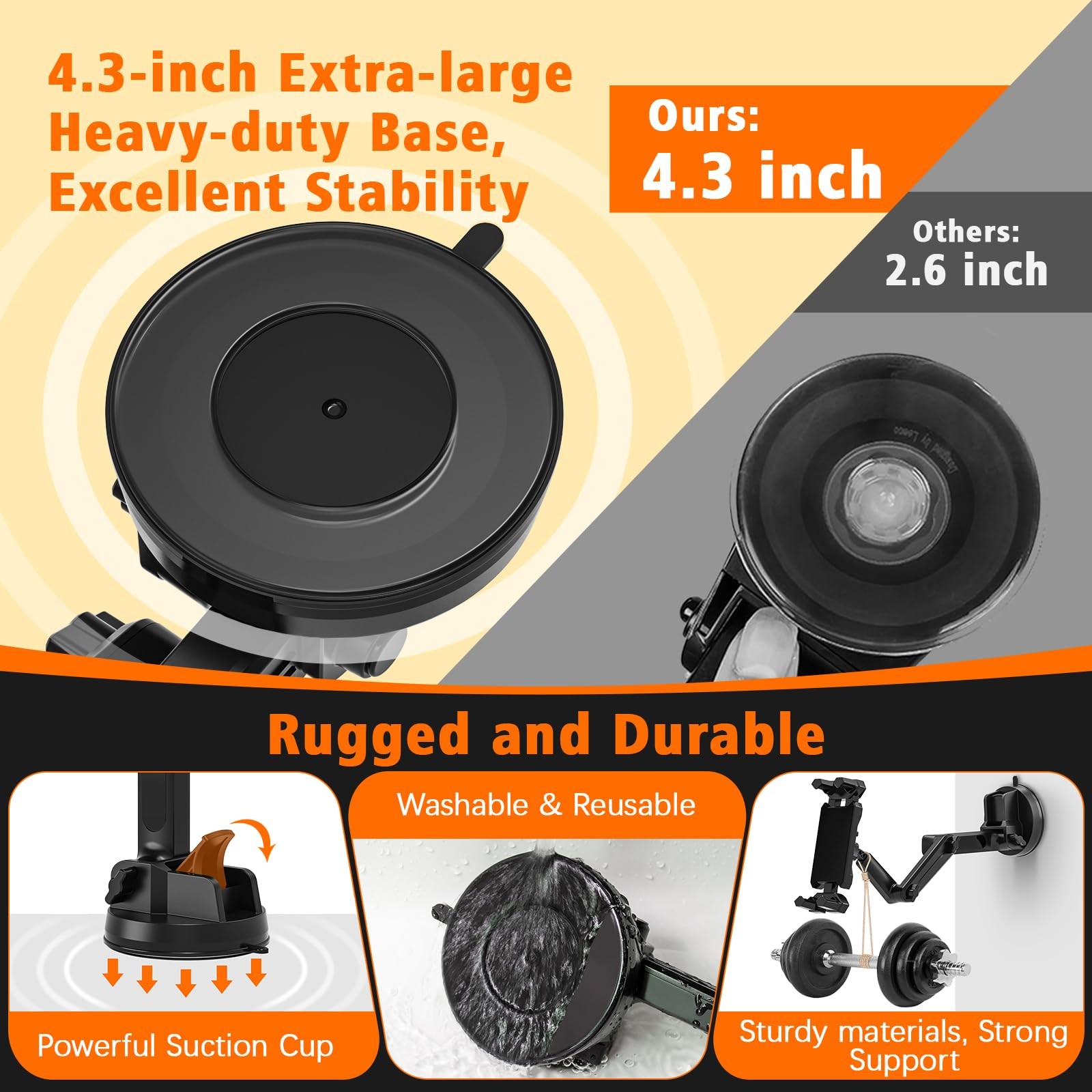 Tablet Mount for Truck, Car Tablet Holder iPad Mount, Heavy Duty Super Suctio...