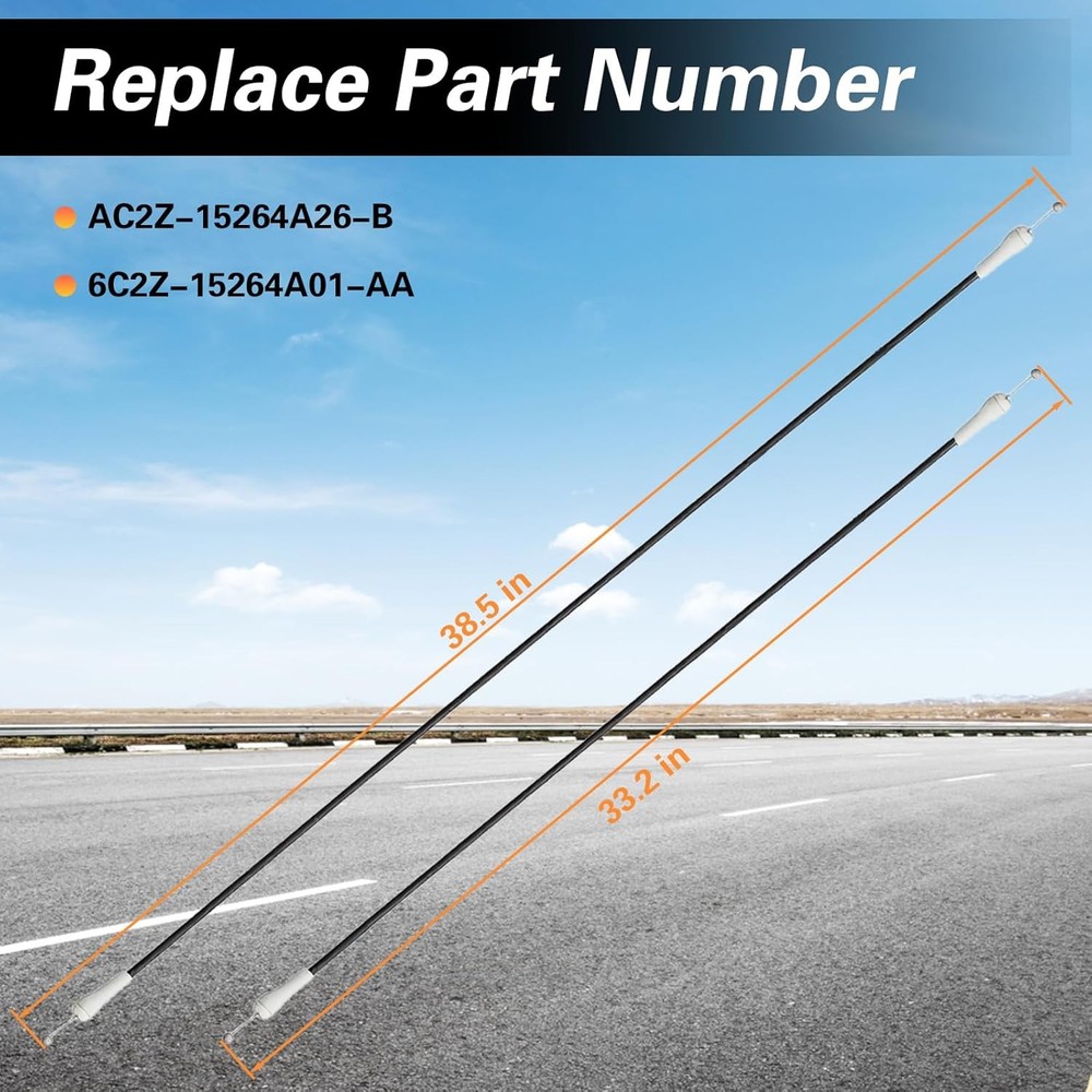 Right Side Left Cargo Door Upper & Lower Latch Release Cable Compatible with For