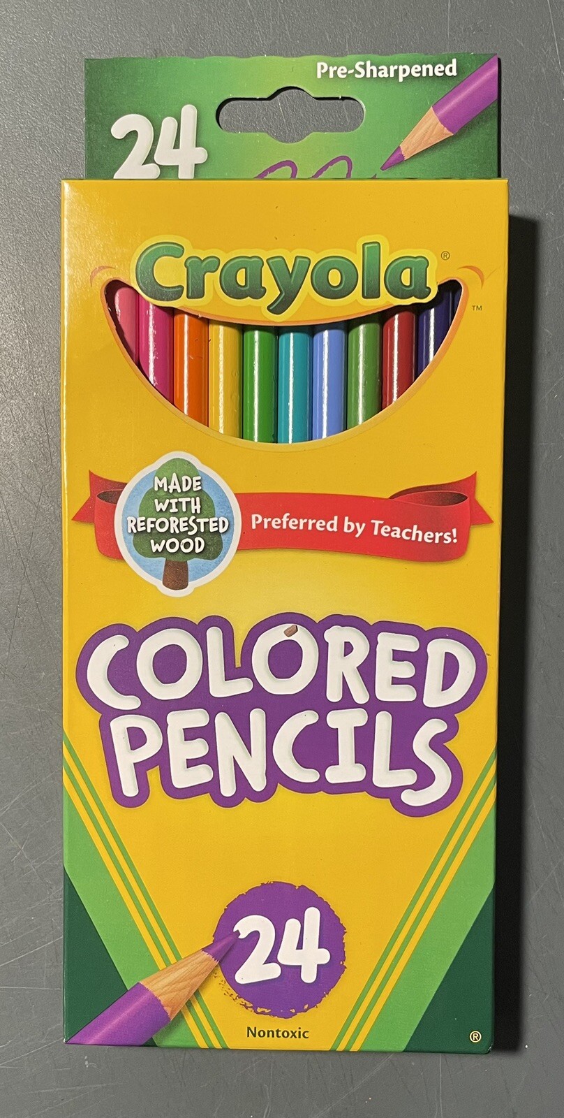 Crayola 68-4024 Long Pre-Sharpened Bright Bold Colored Pencils Pack of 24 New