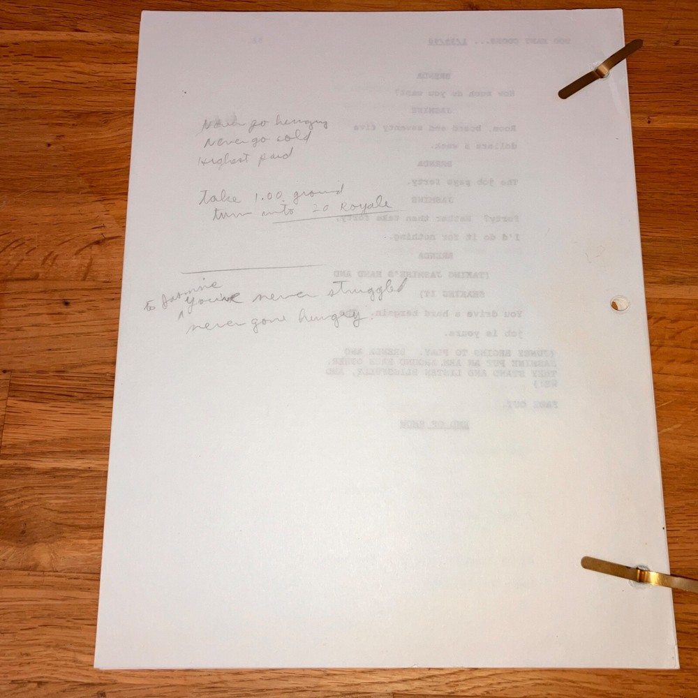 BAGDAD CAFE ('90) 9-Script Sandy Krinkski Story Editor Archive w/NOTES + COA!