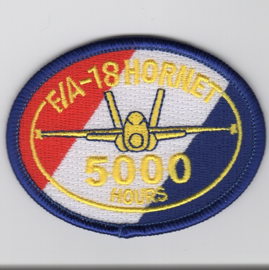 F/A-18 HORNET 5000 HOURS EMBROIDERED HOOK &  LOOP  PATCH