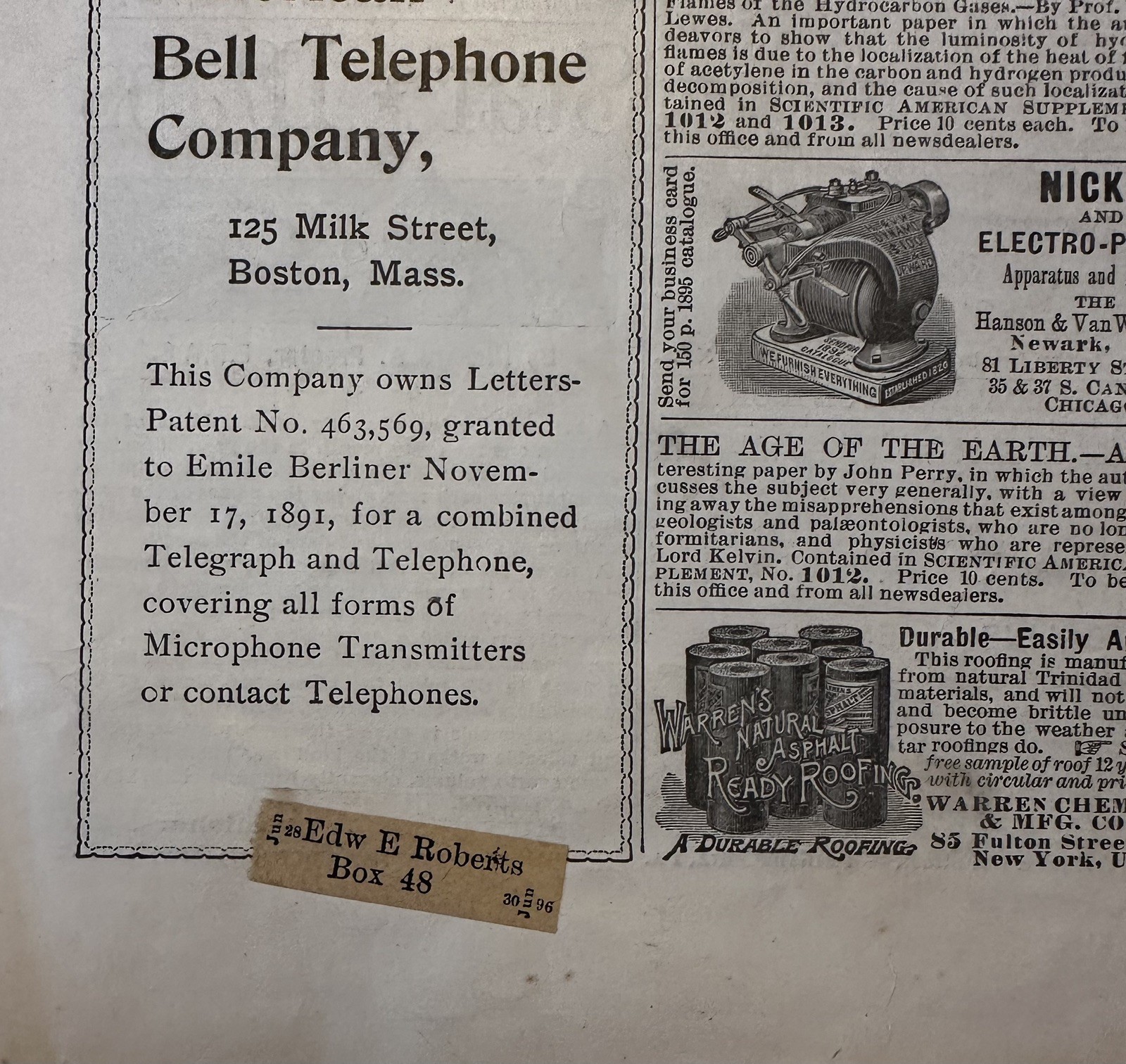 Scientific American, October 19, 1895. Complete Original Issue in good condition