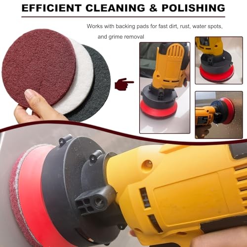 15 Pack Hoop and Loop Multipurpose Scrubber Scouring Pads - Flocking 5 Inch
