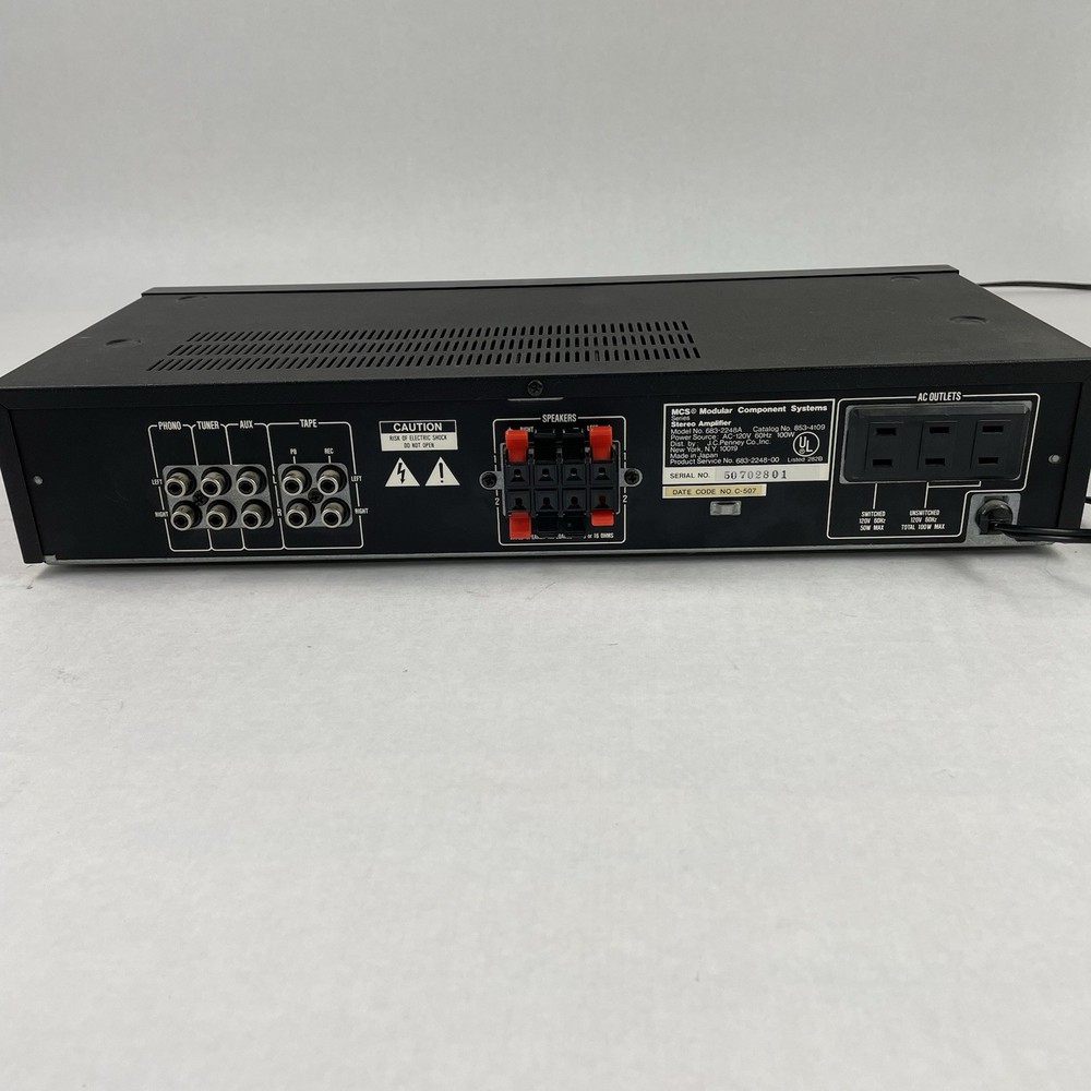 MCS 683-2248A Stereo Amplifier Power Tested