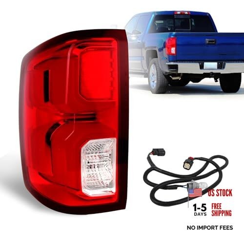 Led Tail Light Compatible with 2016 2017 Left Driver Side 16-18 Silverado LED