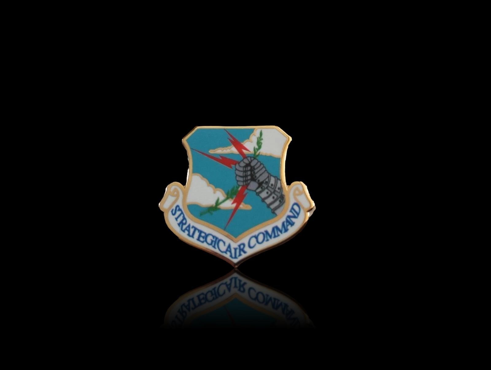 U.S MILITARY AIR FORCE SAC STRATEGIC AIR COMMAND HAT LAPEL PIN