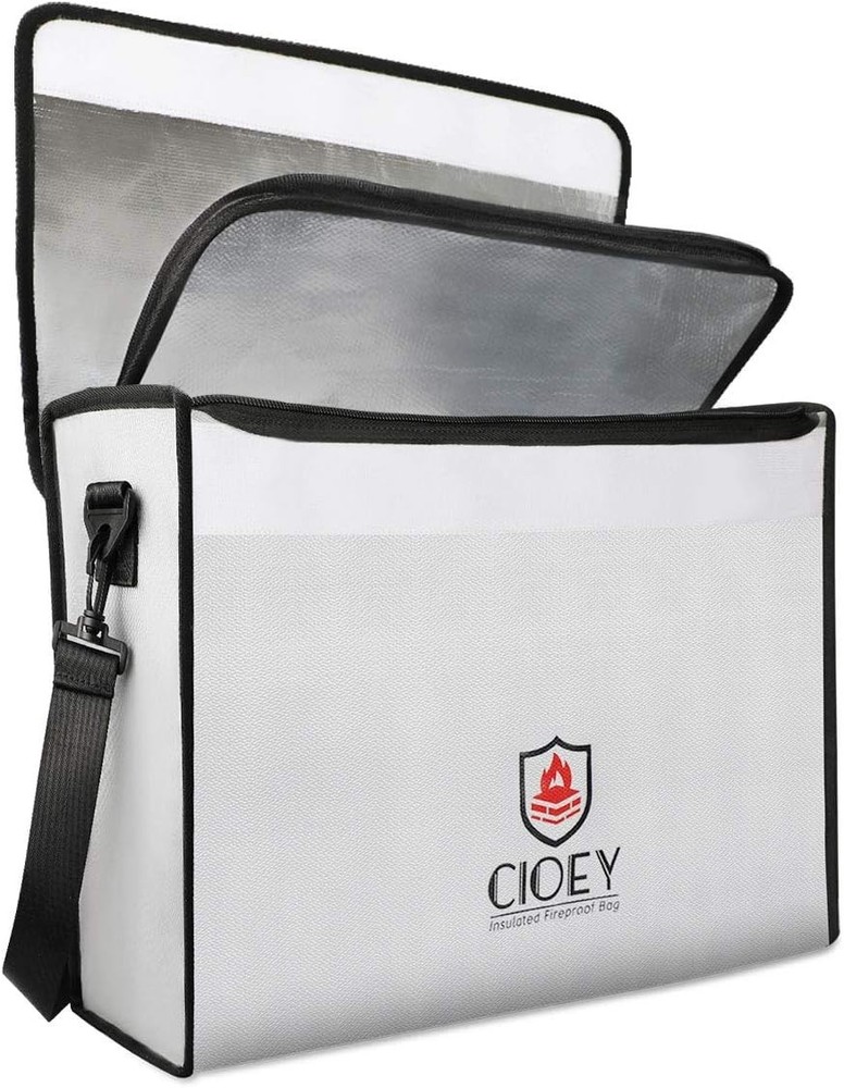 Fireproof Document Bag - XL Silver Waterproof