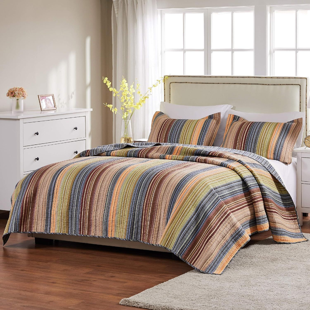 Greenland Home Katy Quilt Set, Full/Queen, Multi Multicolor