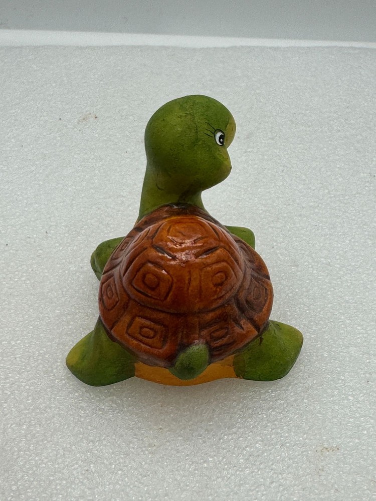 Vintage Kitschy Ceramic Turtle Figurine