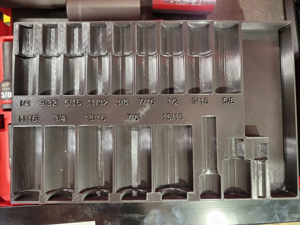 Milwaukee Shockwave 3/8" Impact Deep Well Socket Tray organizer - TRAY ONLY