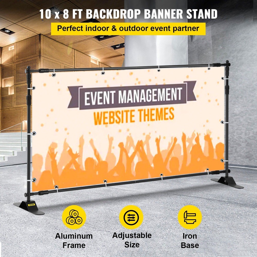 Versatile 10x8ft Step and Repeat Banner Stand for Event Wall Display
