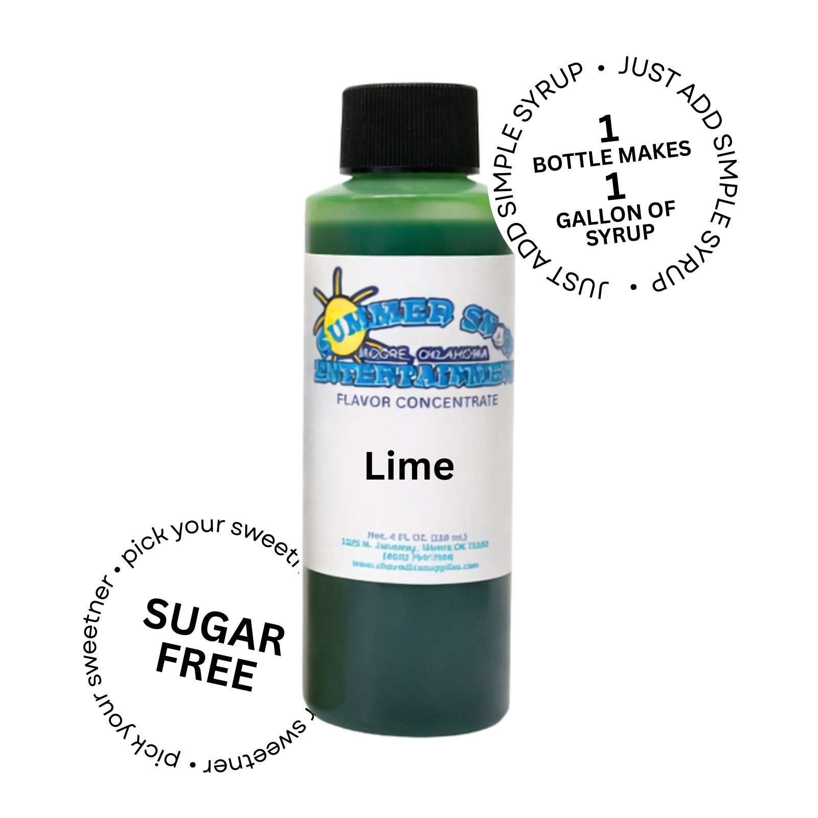 LIME MIX SNOW CONE/SHAVED ICE FLAVOR CONCENTRATE MAKES 1 GALLON